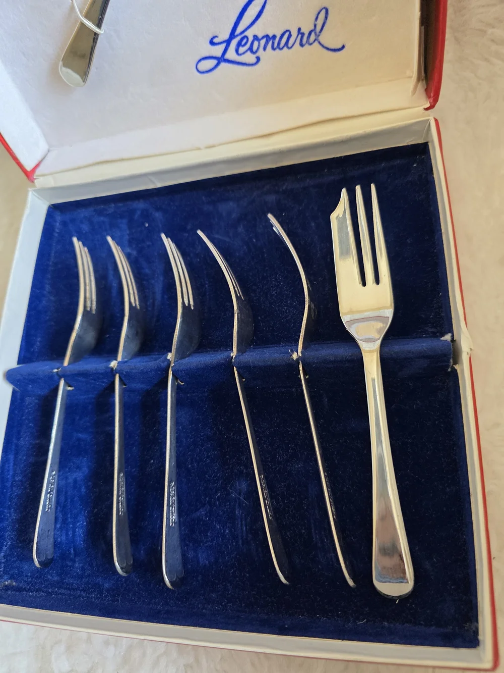 Vintage Leonard Sheffield England Silver Platted Dessert Fork and Server Set